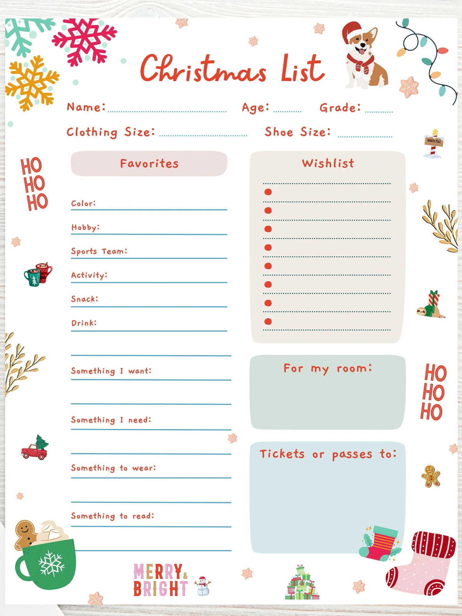 Christmas List Printable Sheet Christmas List Printable Sheet