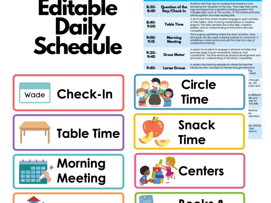 Editable Preschool Daily Schedule Preschool Vibes