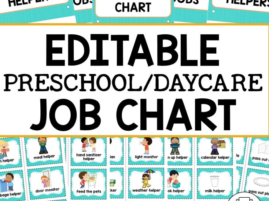 Editable Preschool Job Chart