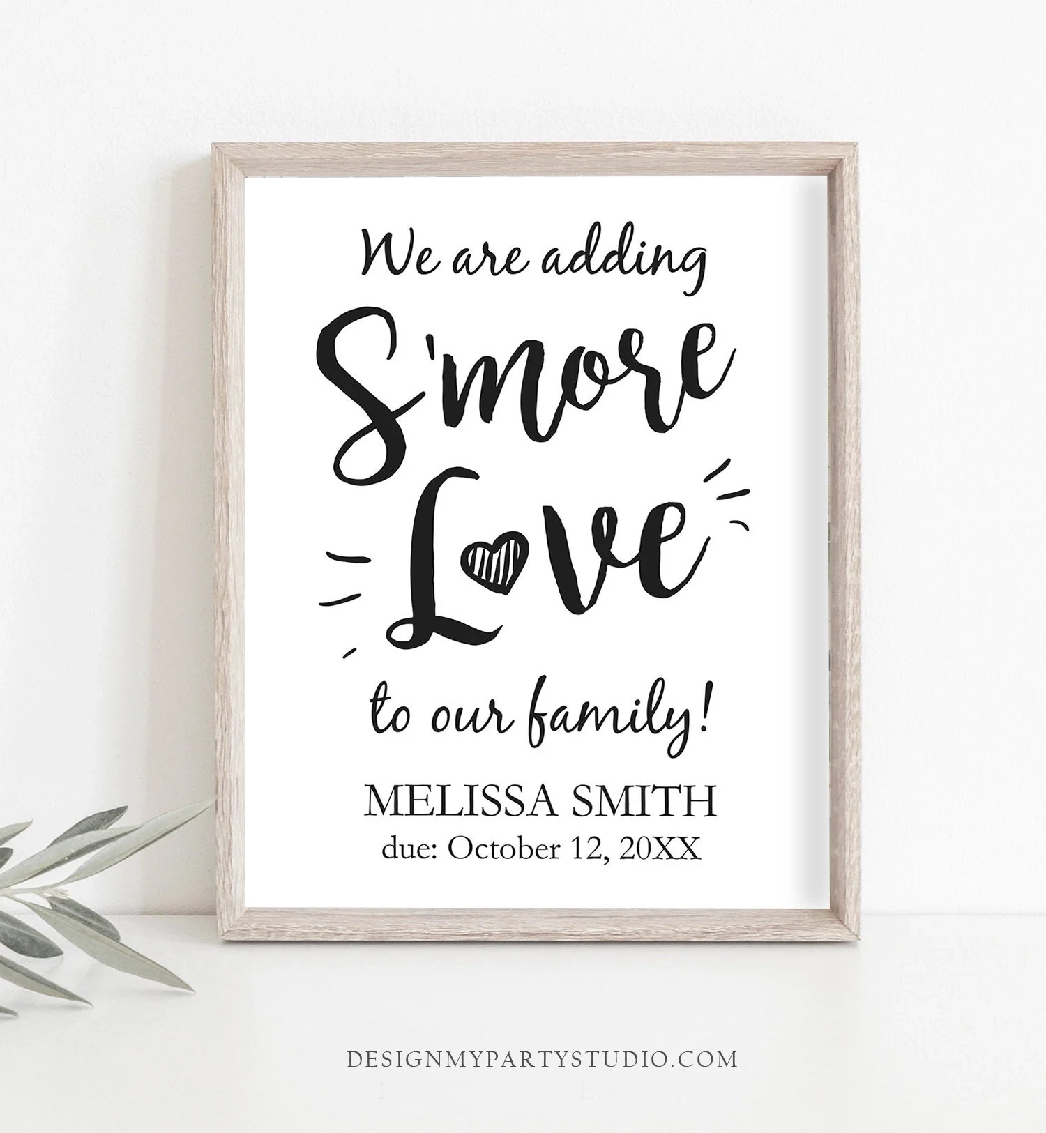 Editable S more Love Sign Baby Shower We Are Adding Smore Love To 