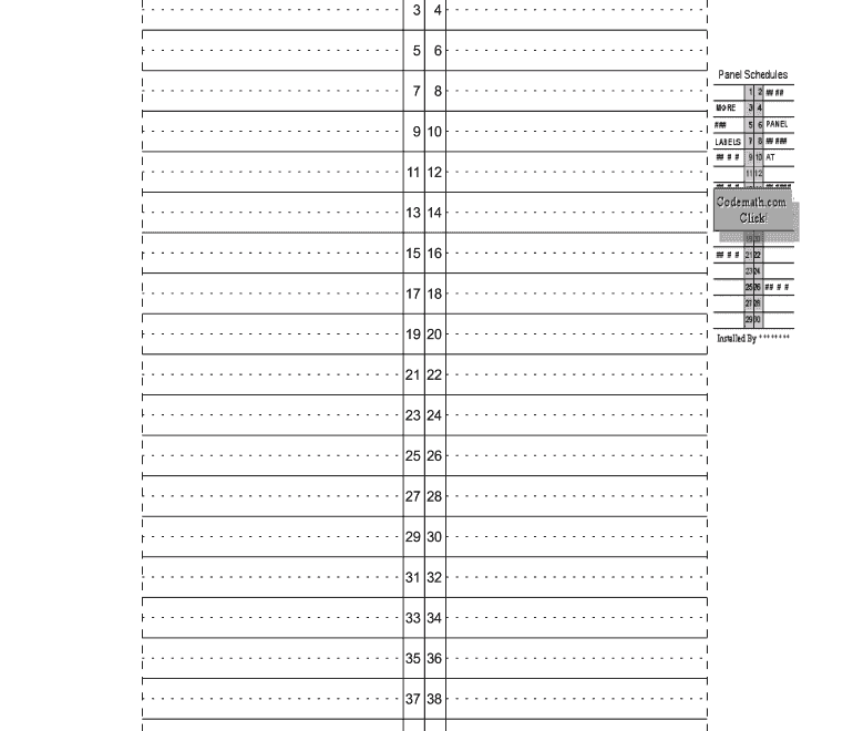 Electrical Panel Labels Fill Online Printable Fillable Blank