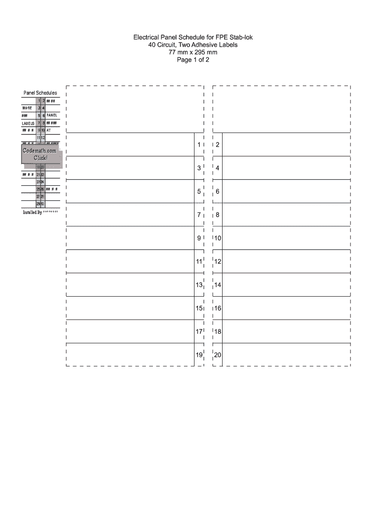 Printable Circuit Breaker Chart Printable Circuit Breaker Chart