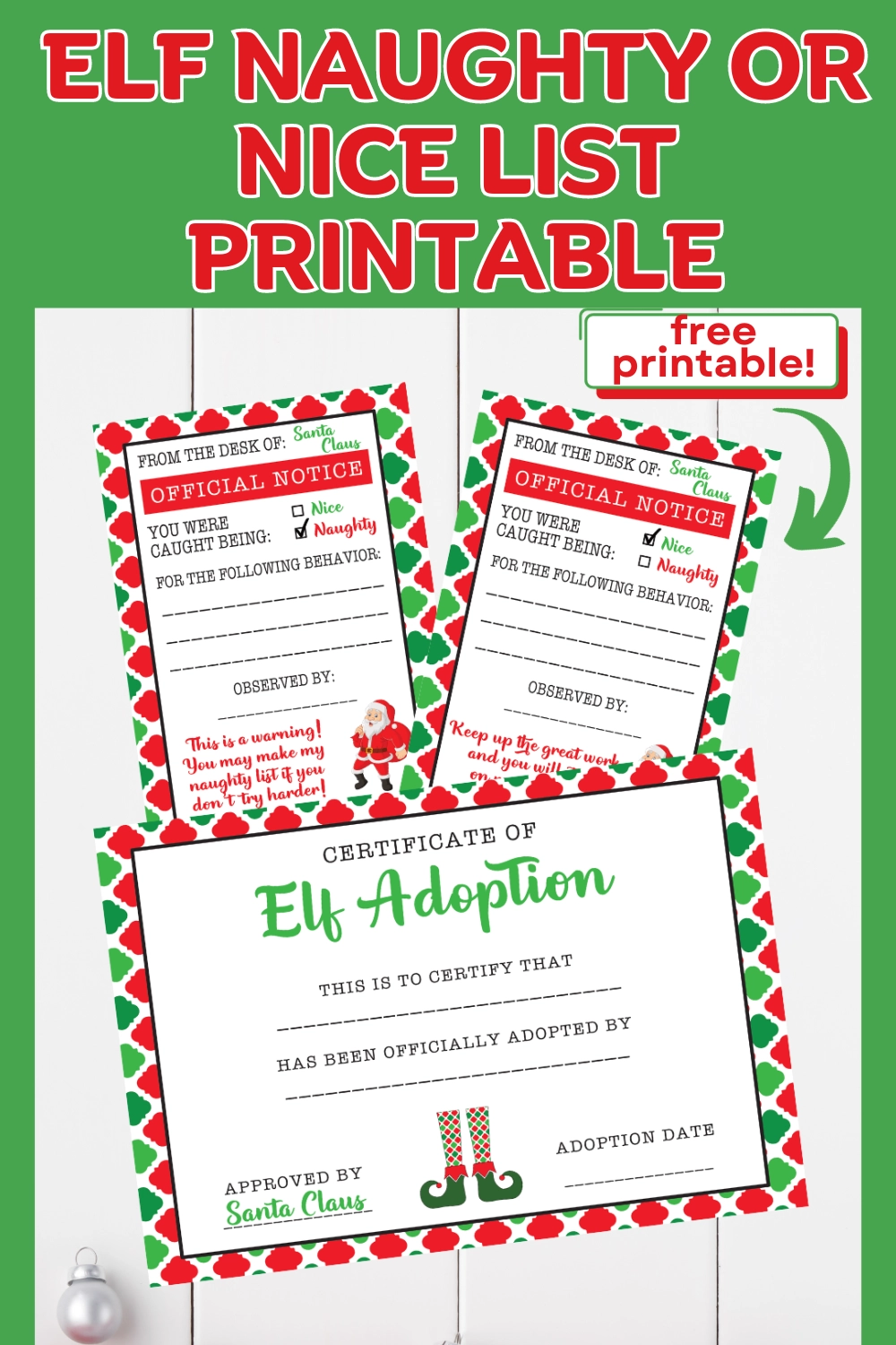 Elf Naughty Or Nice List Printable Elf On The Shelf A Sparkle 