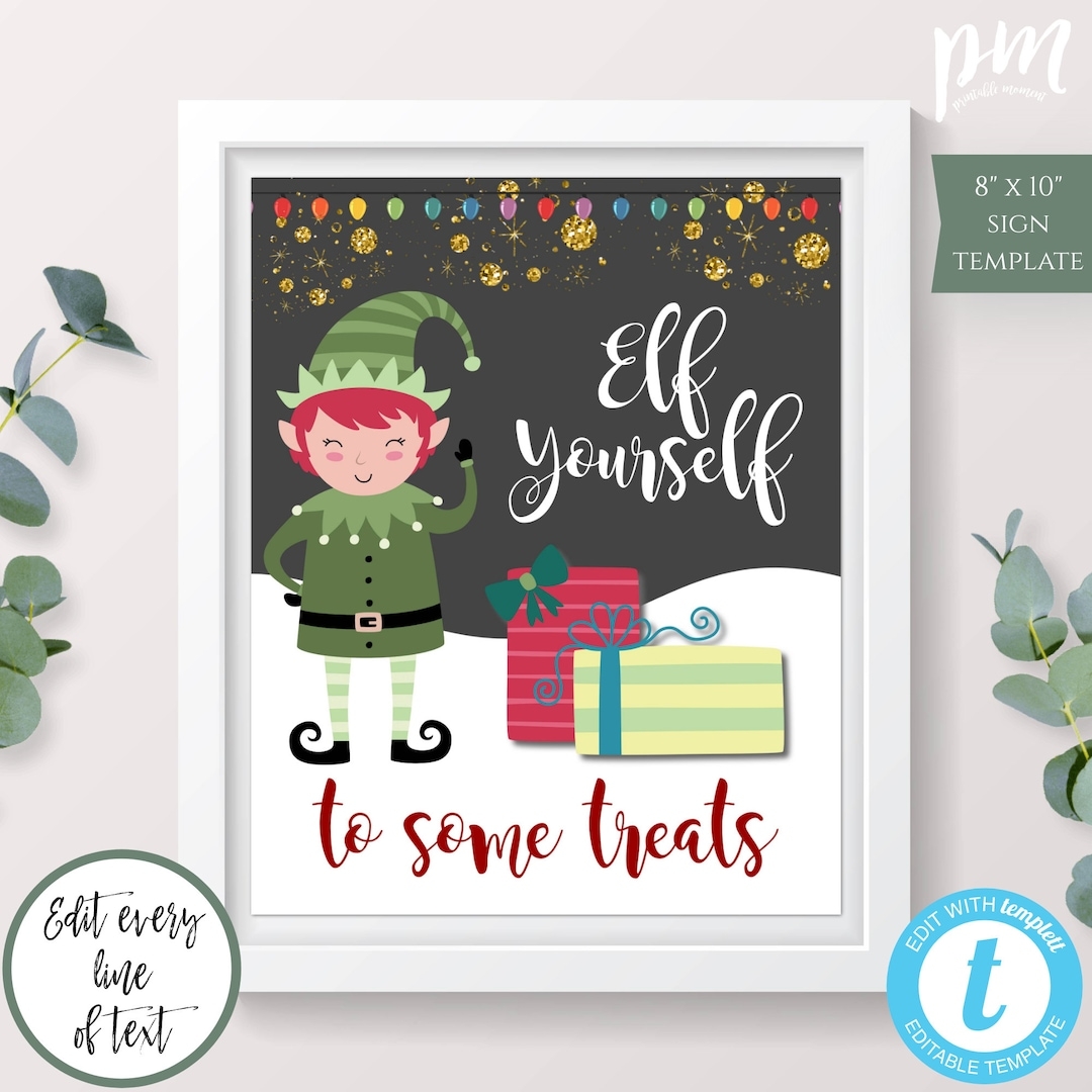 Elf Yourself To Some Treats Christmas Party Sign Template Instant Download Holiday Party Sign Printable Christmas Decor Editable Sign Etsy de Elf Yourself To Some Treats Christmas Party Sign Template Instant Download Holiday Party Sign Printable Christmas Decor Editable Sign Etsy de