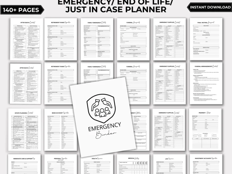 End Of Life Planner Just In Case Of Emergency Printable Planner