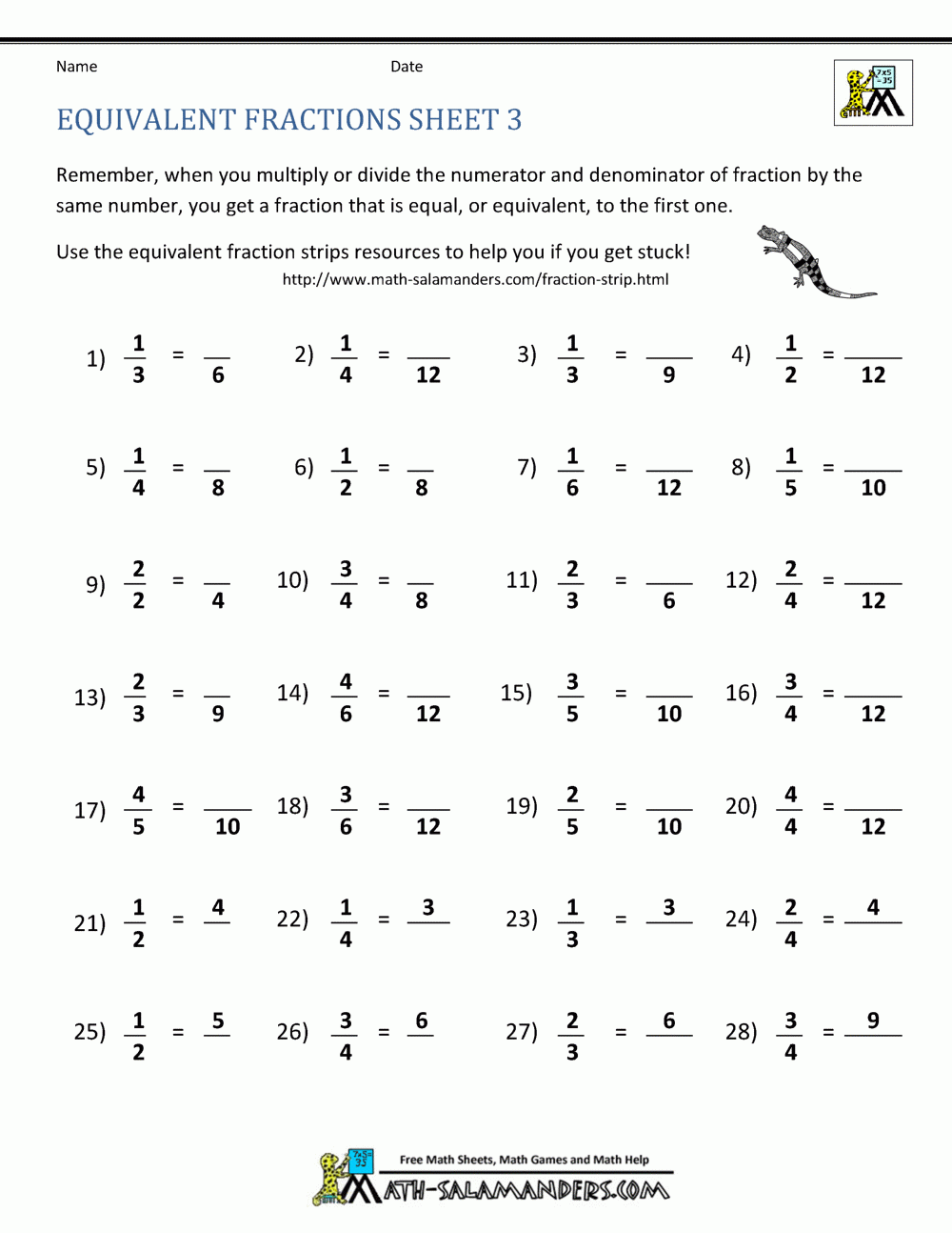 Quiz On Fractions Grade 5 Printable Quiz On Fractions Grade 5 Printable