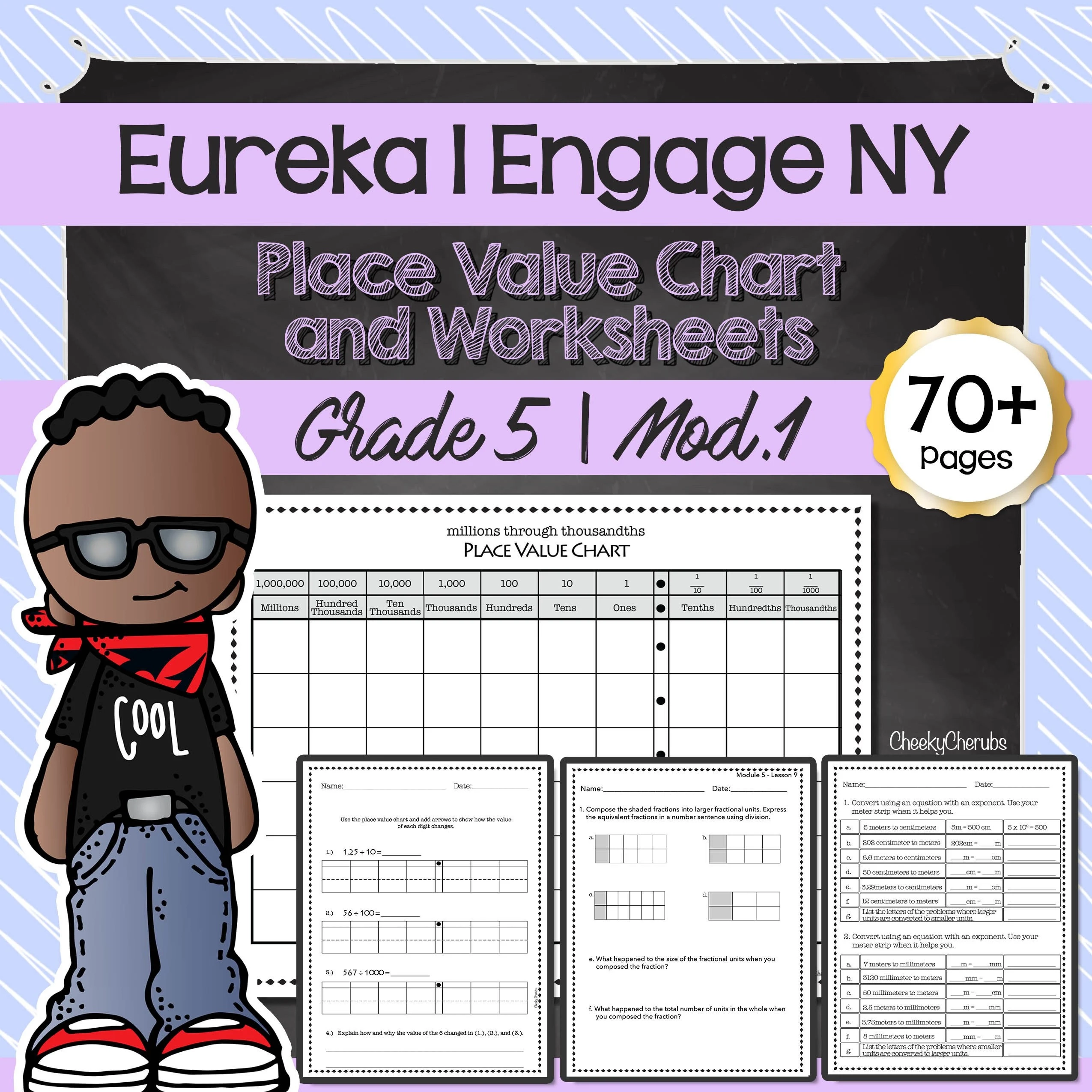 Eureka Math Engage NY Extra Worksheets For 5th Grade module 1 Etsy