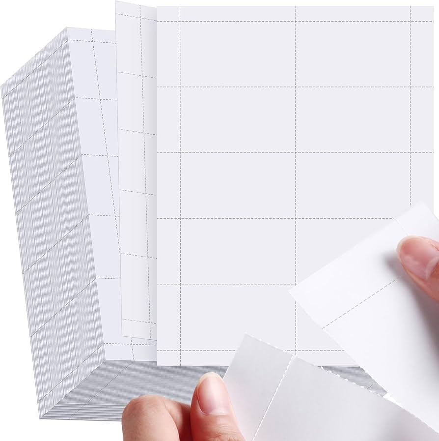 Fainne Pack Of 2000 Blank Printable Business Cards Mini Note Index Perforated Card Storage Compatible With Laser And Inkjet Printers Double Sided 