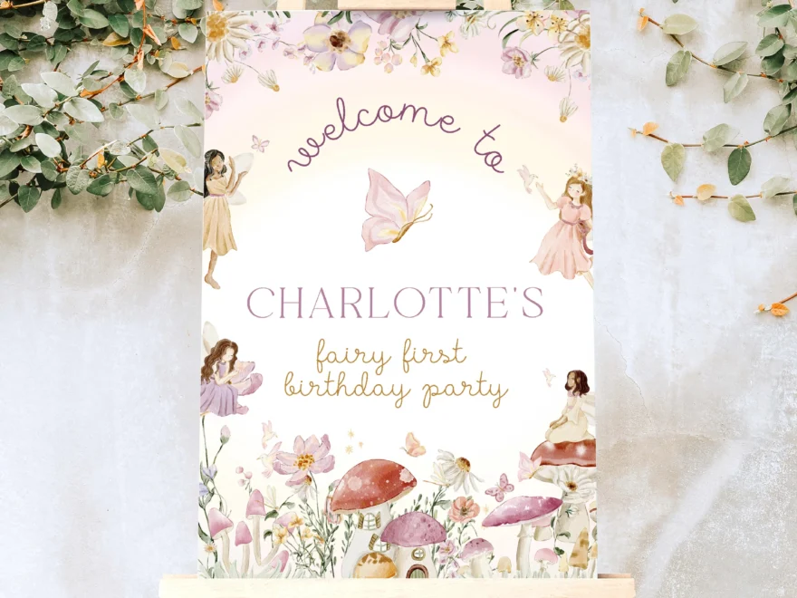 Fairy Multi Printable Welcome Sign Template Black Bow Studio