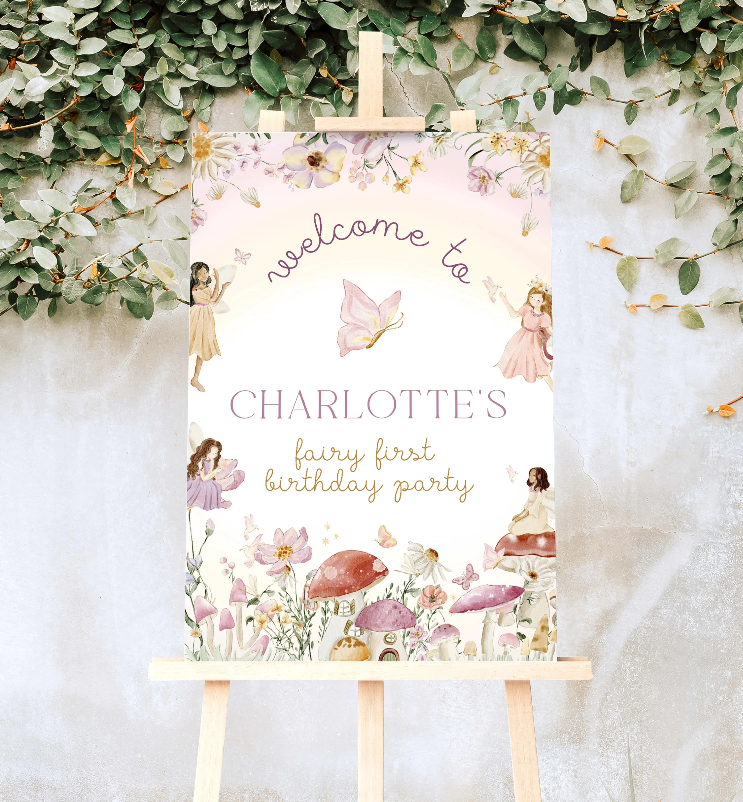 Fairy Multi Printable Welcome Sign Template Black Bow Studio
