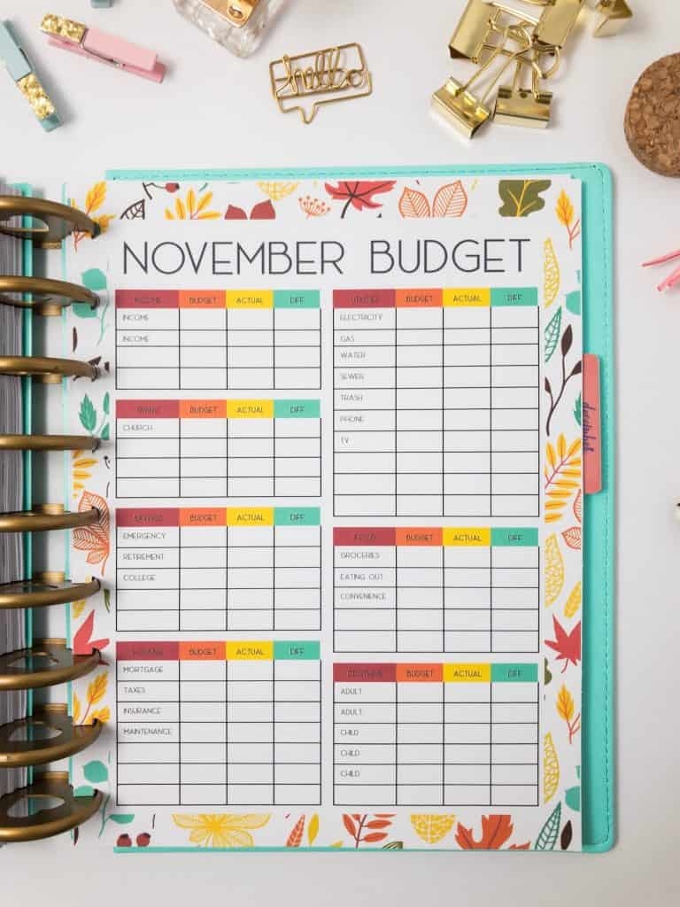Fall Happy Planner Printable Inserts Organization Obsessed