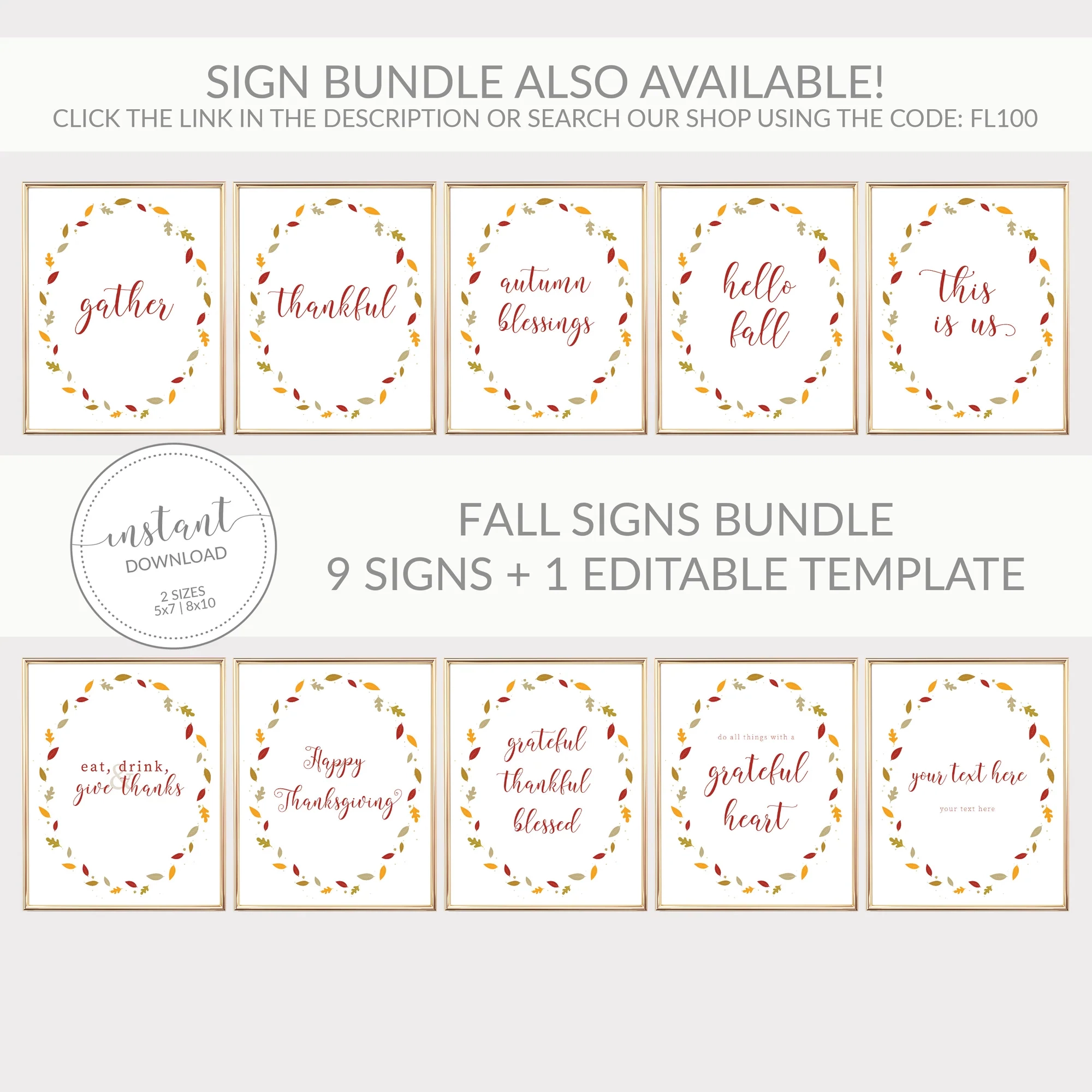 Fall Leaves Gather Sign Printable Thanksgiving Sign Fall Art Fall Leaves Gather Sign Printable Thanksgiving Sign Fall Art