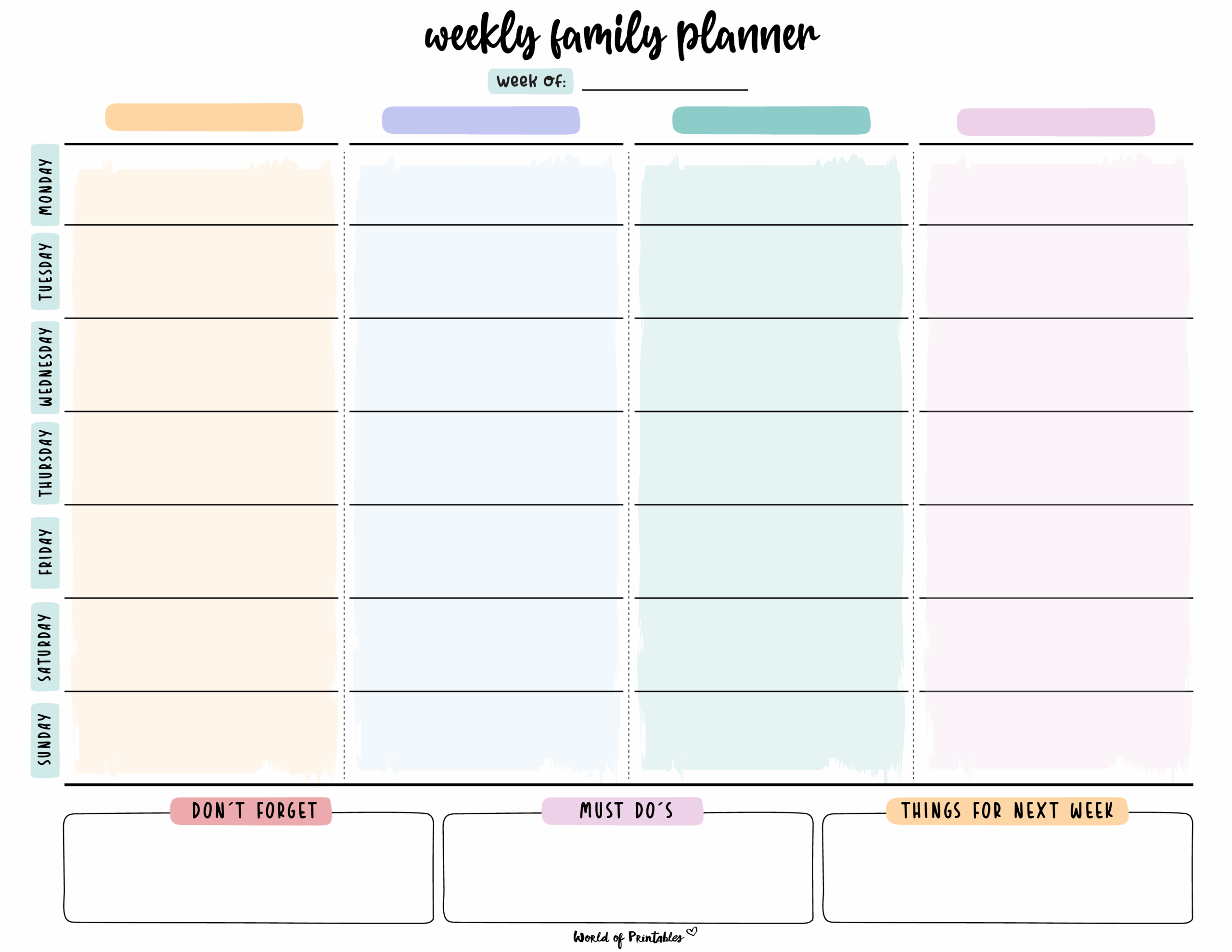 Family Planner World Of Printables Family Planner World Of Printables