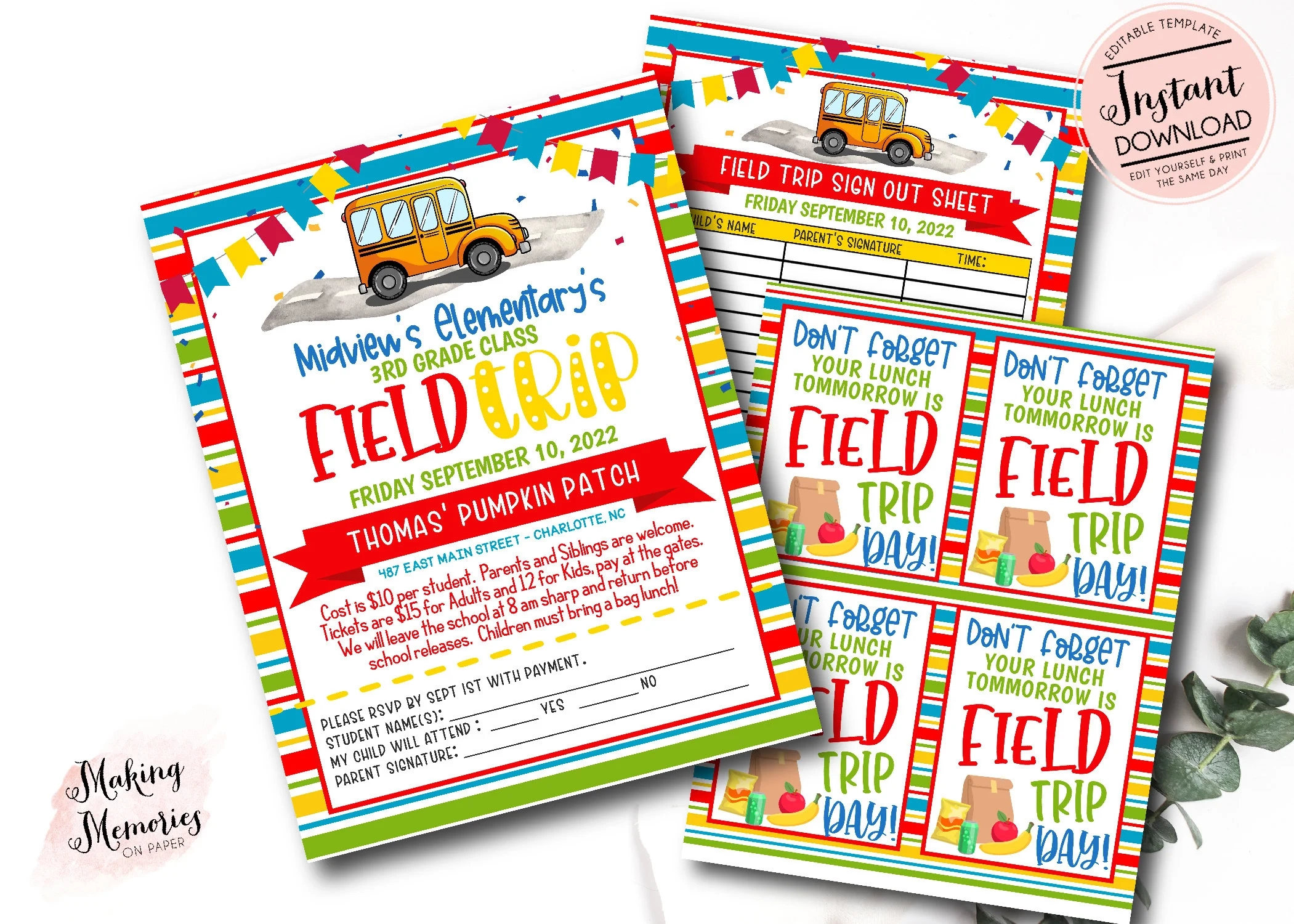 Field Trip Printable Sign