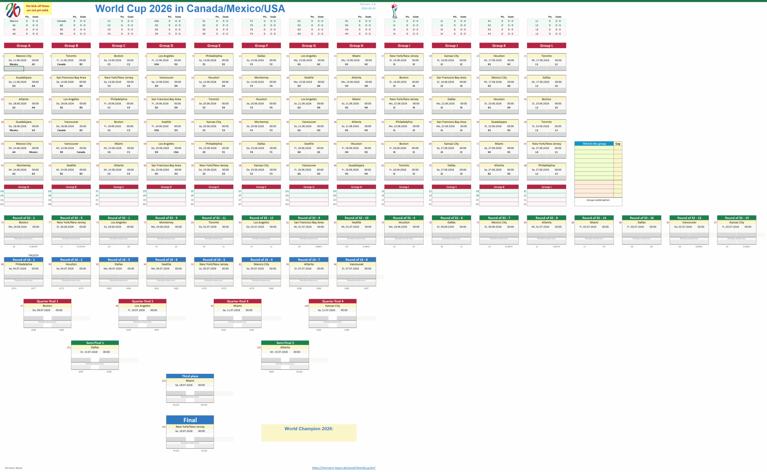 Printable Euro 2026 Schedule