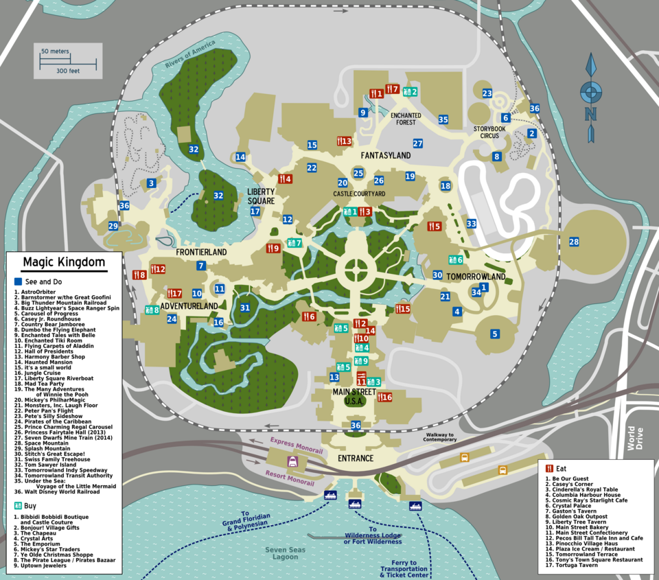 Printable Guide Map Magic Kingdom