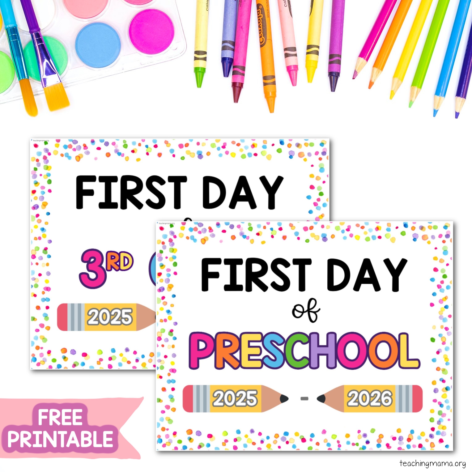First Day Of School Signs Free Printable Teaching Mama First Day Of School Signs Free Printable Teaching Mama