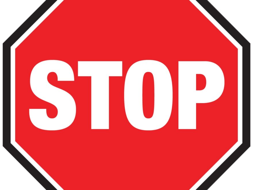 Floor Sign Stop Sign With Black Border