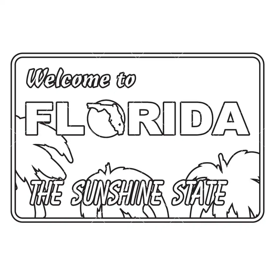 Florida Willkommen Schriftzug Willkommen Bild 13 X 19 Cm Etsy de