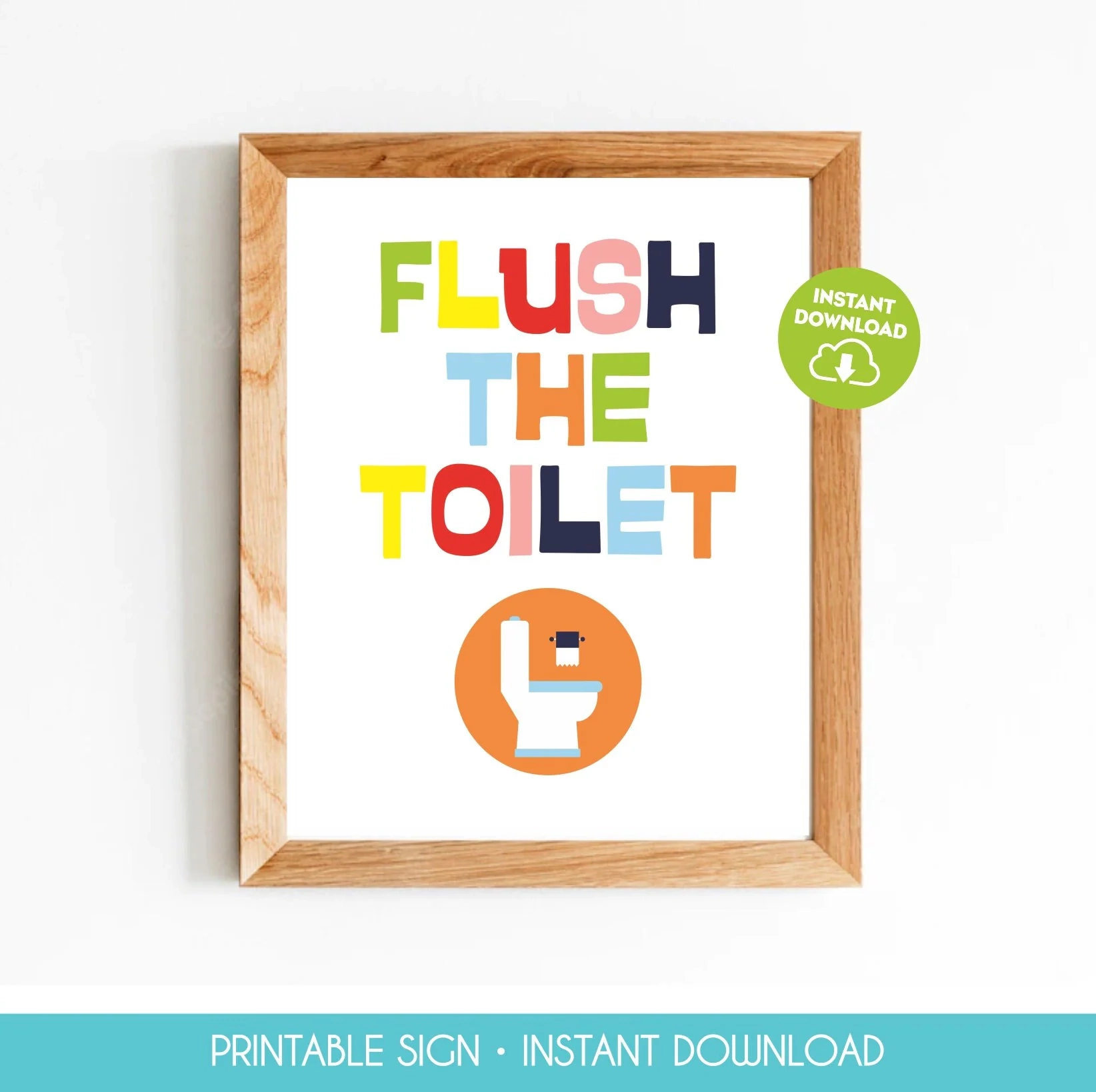 Flush The Toilet Sign Printable School Bathroom Sign Boy Toilet 