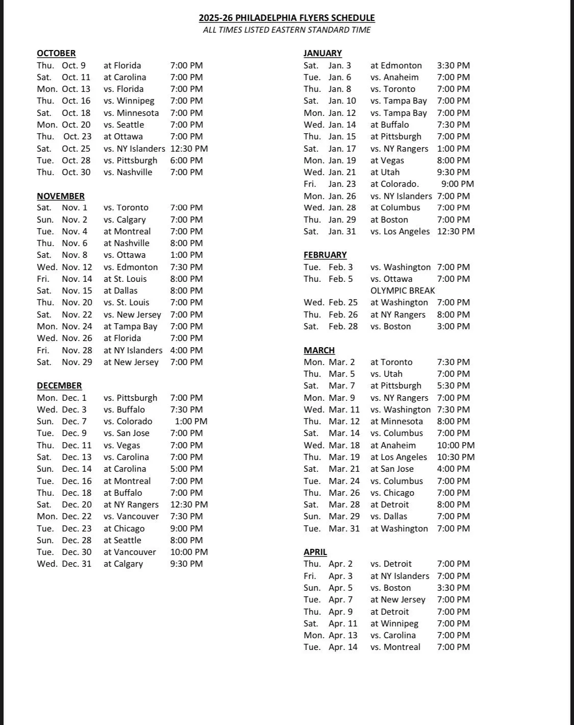 Flyers Announce 2025 26 Regular Season Schedule R Flyers Flyers Announce 2025 26 Regular Season Schedule R Flyers
