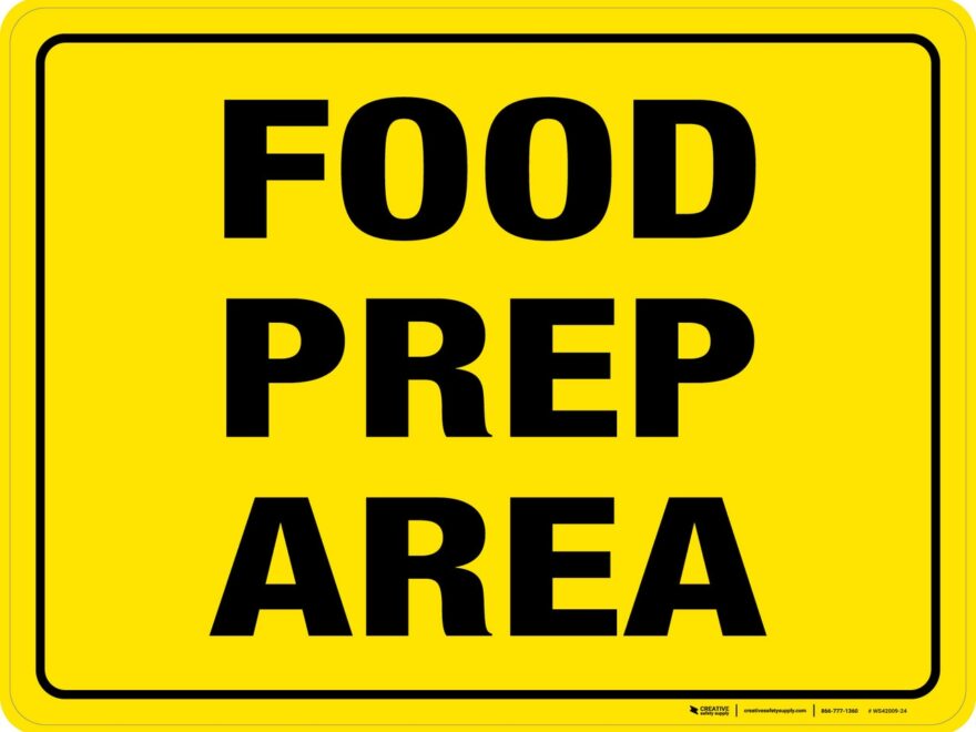 Food Prep Area Floor Sign Rectangle