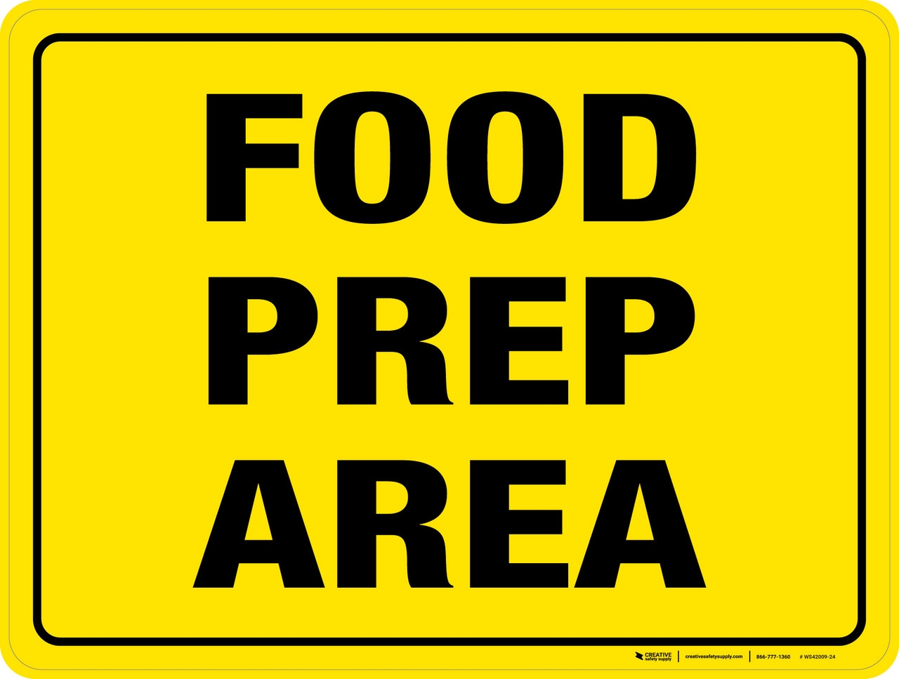 Food Prep Area Floor Sign Rectangle Food Prep Area Floor Sign Rectangle