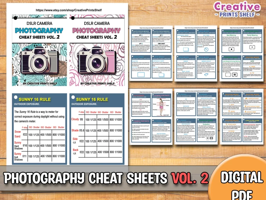 Fotografie Spickzettel Karten Vol 2 Printable DSLR Basics