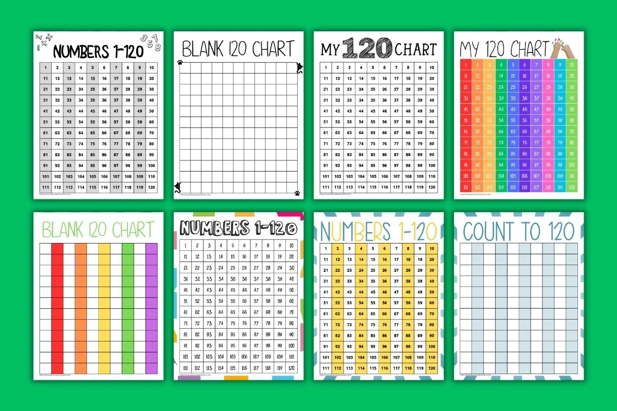 Printable 120 Chart For First Grade