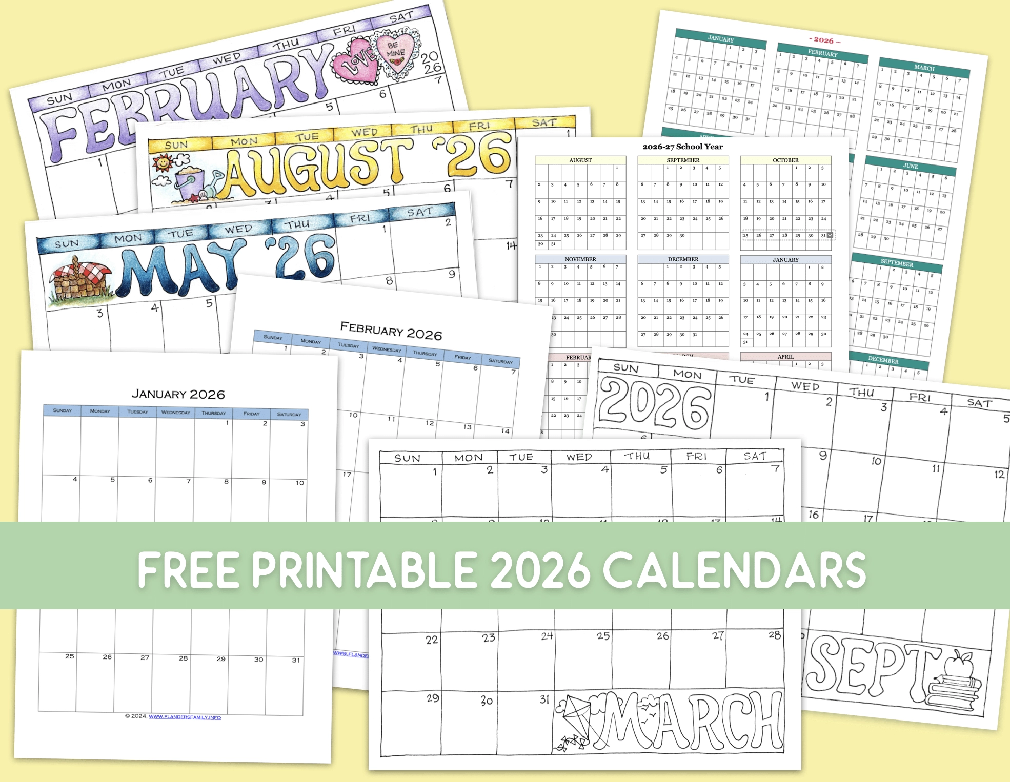 Free Printable Scheduling Calendar 2026