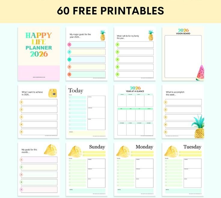 Free 2026 Planner 60 Beautiful PDF Templates