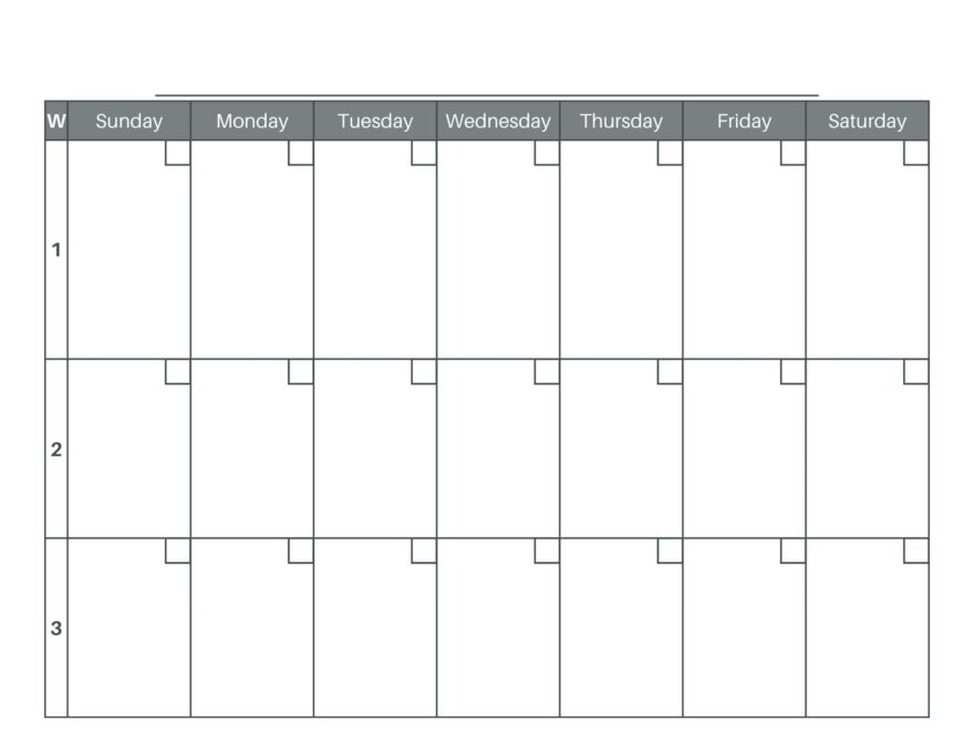 Free 3 Week Calendar Printable PDF