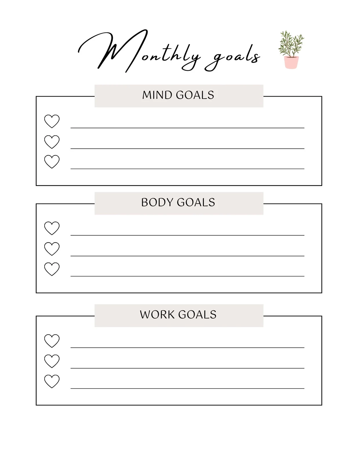 Free And Customizable Goals Templates Free And Customizable Goals Templates