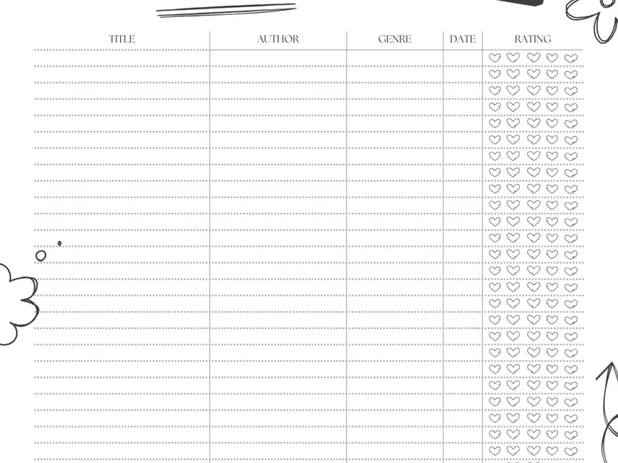 Free And Customizable Reading Log Templates