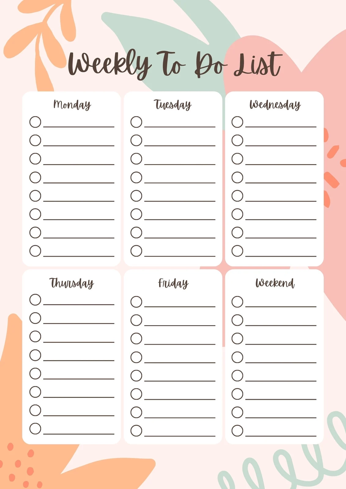 Easy Free Printable To Do List