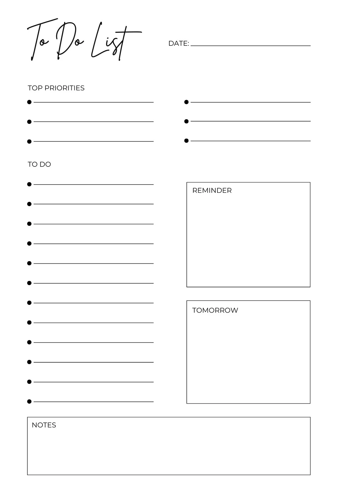 Daily To Do List Free Printable Daily To Do List Free Printable