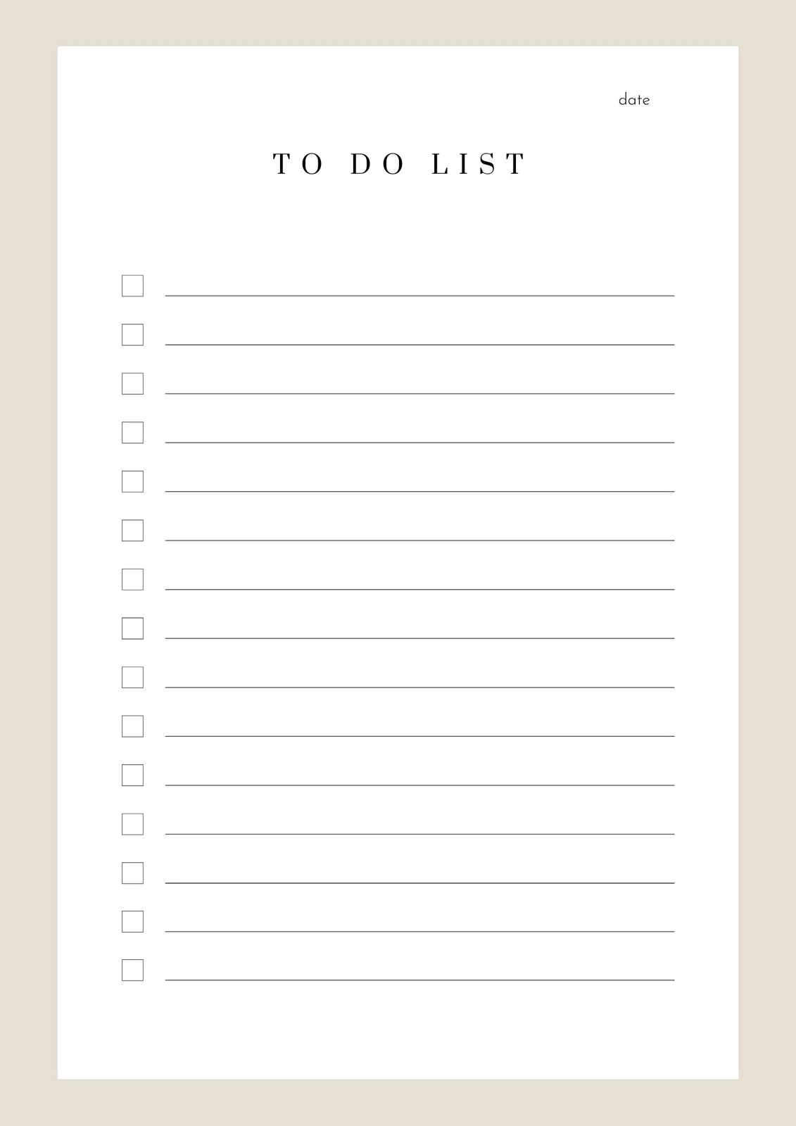 To Do List Sheet Printable