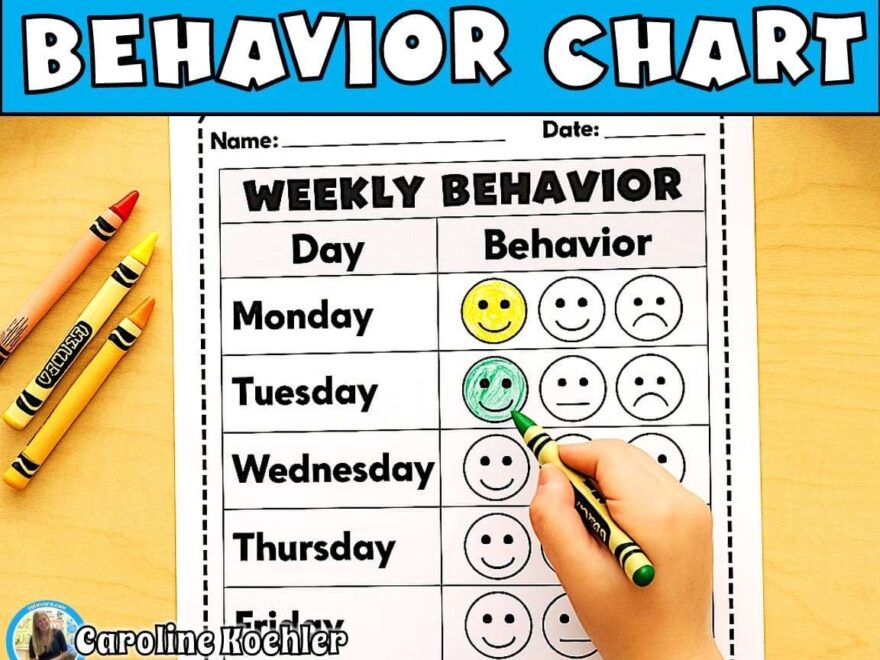 Free Behavior Chart For Individual Log Weekly And Daily Printable