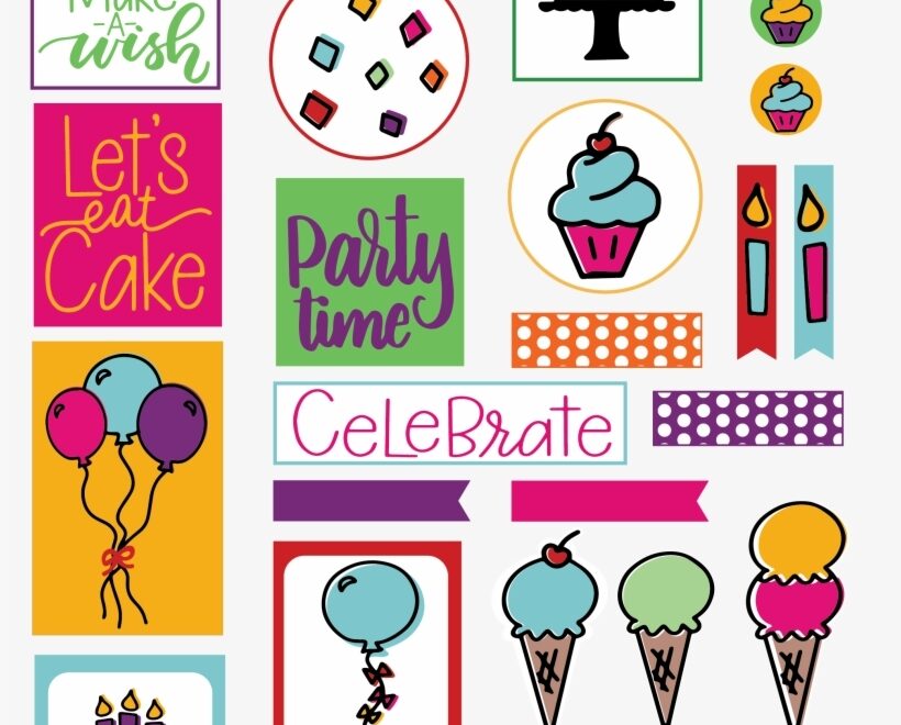 Free Birthday Planner Stickers Transparent PNG 2030x2782 Free