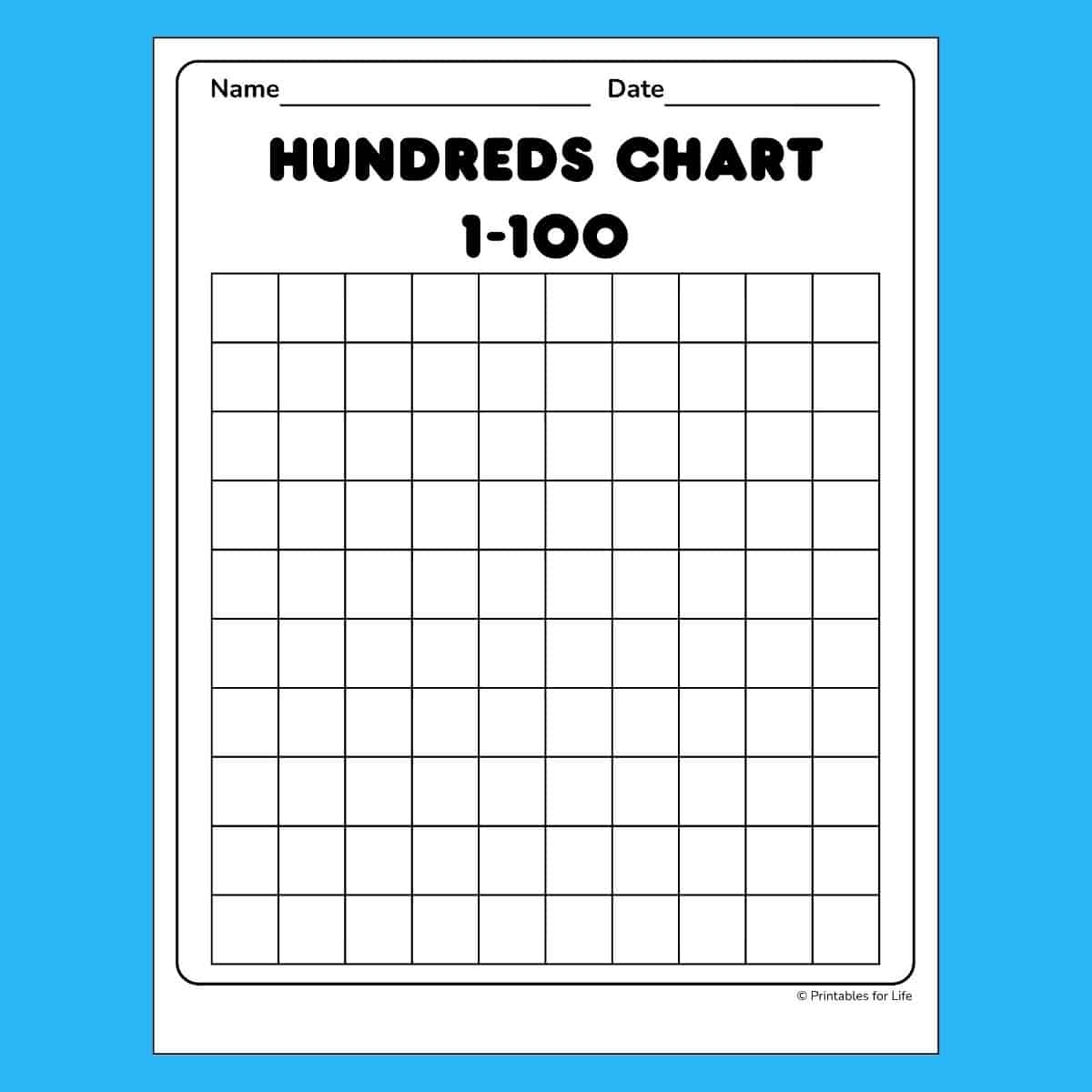Blank 100s Chart Free Printable Blank 100s Chart Free Printable