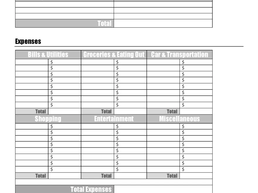 FREE Budget Sheet Template Printable And Editable