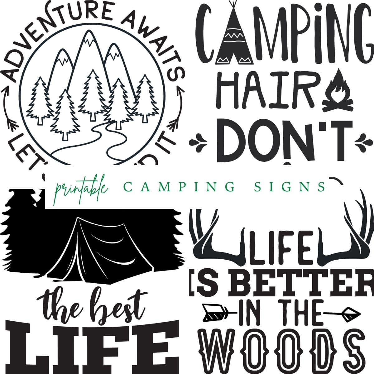 Free Camping Signs Printable Set Of 4 Free Camping Signs Printable Set Of 4