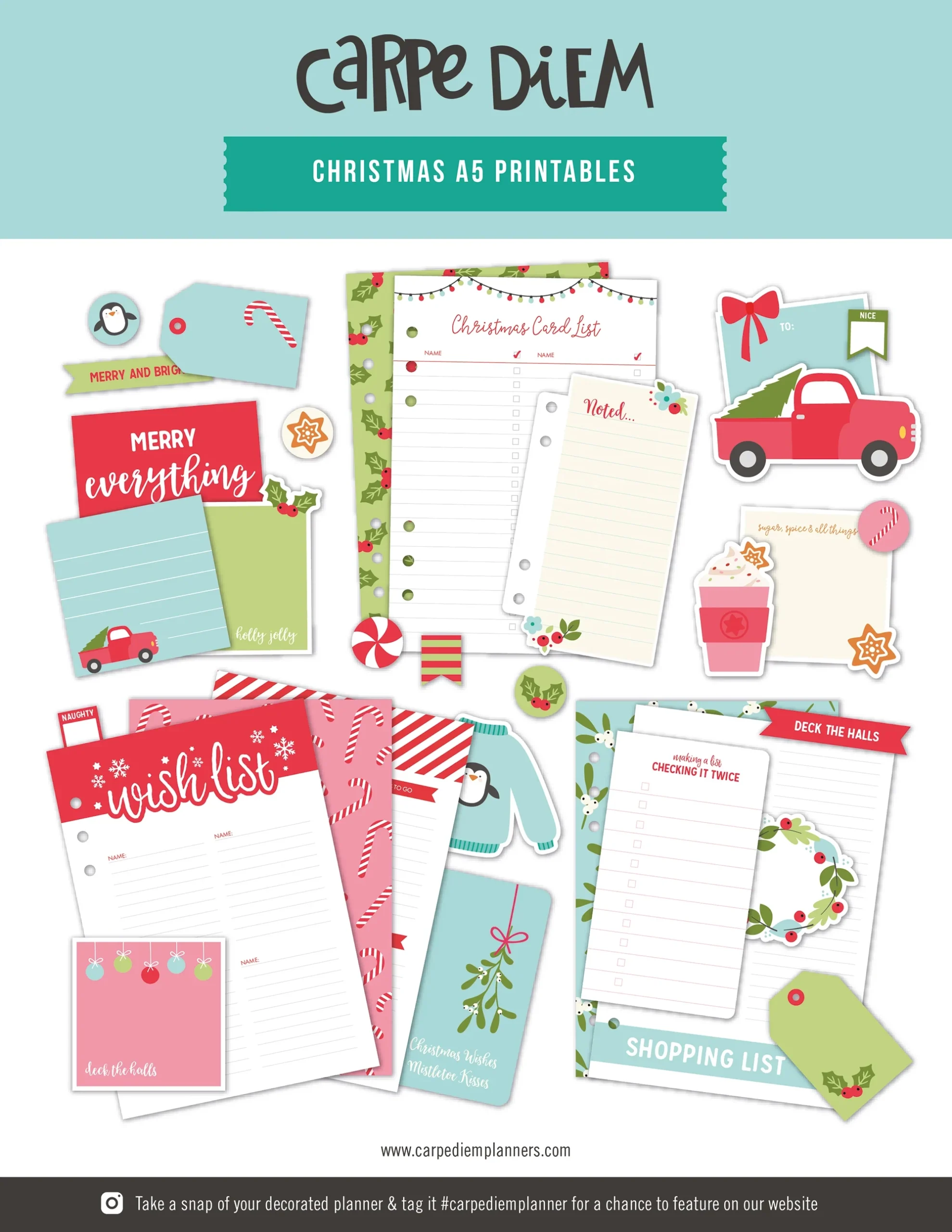 Free Christmas Printable For A5 Planners Carpe Diem Planners Free Christmas Printable For A5 Planners Carpe Diem Planners