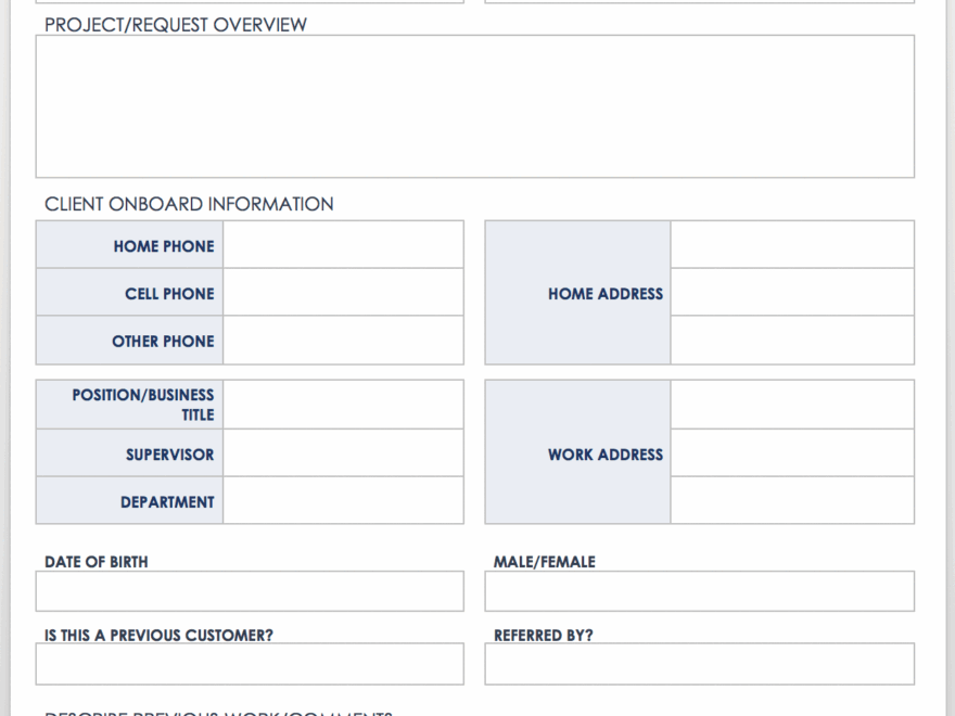 Free Client Intake Templates And Forms Smartsheet