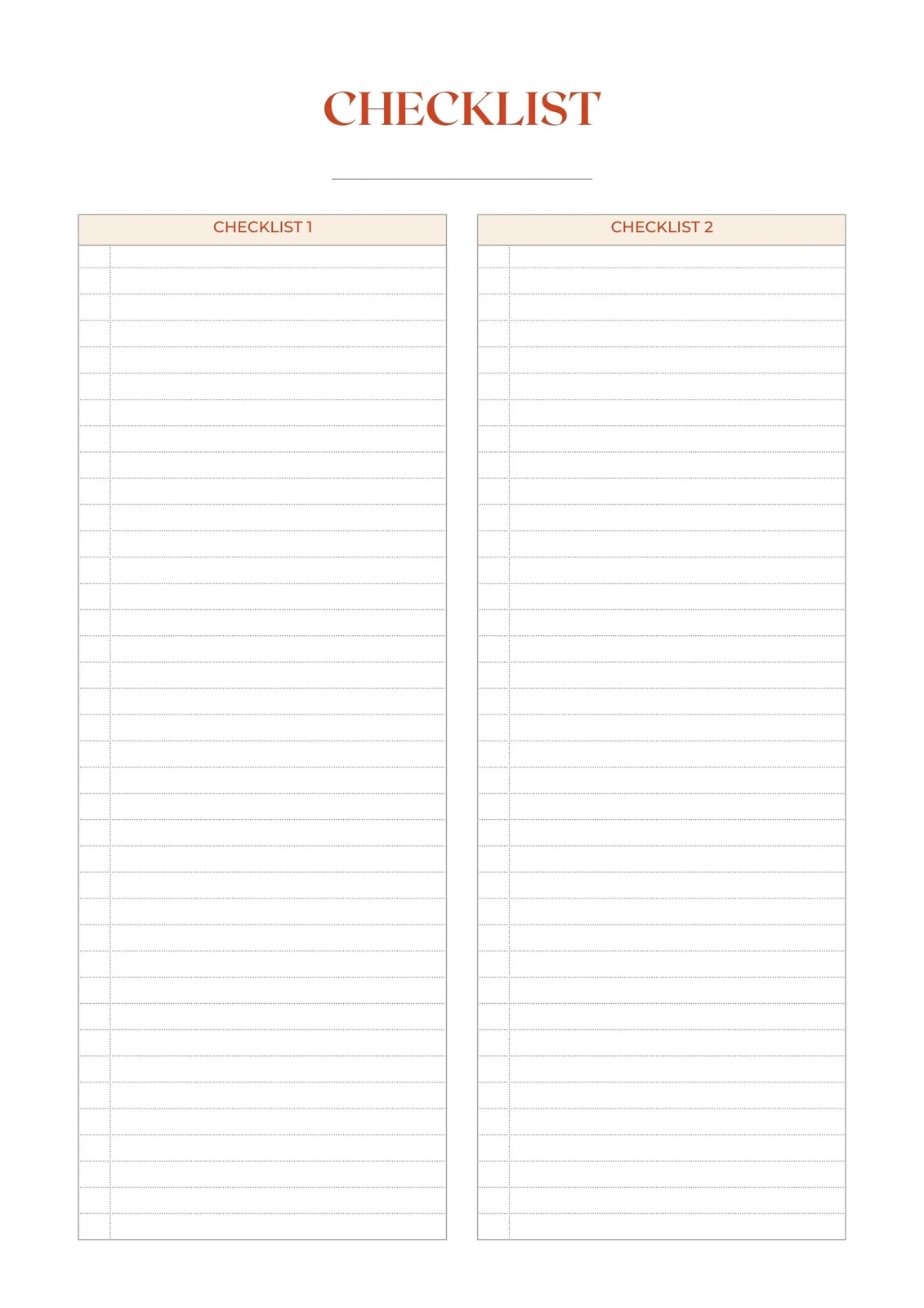 Blank Itemized List Template Free Printable