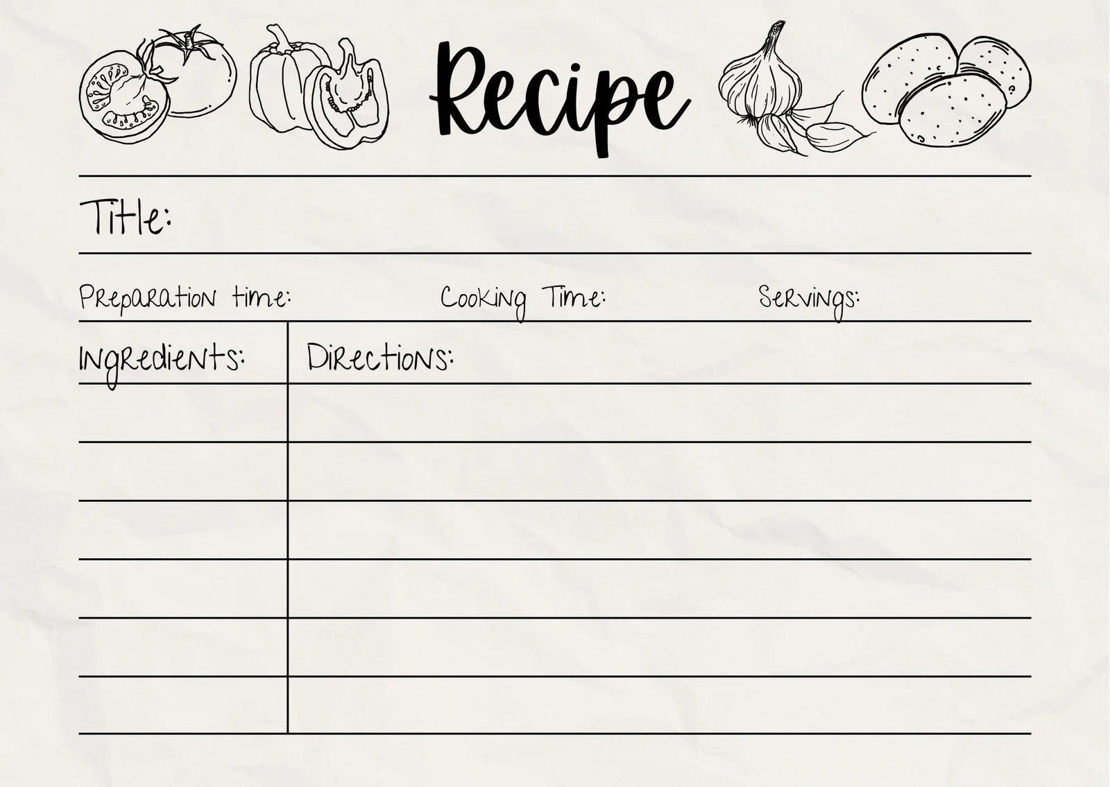Free Printable Recipe Sheets Free Printable Recipe Sheets