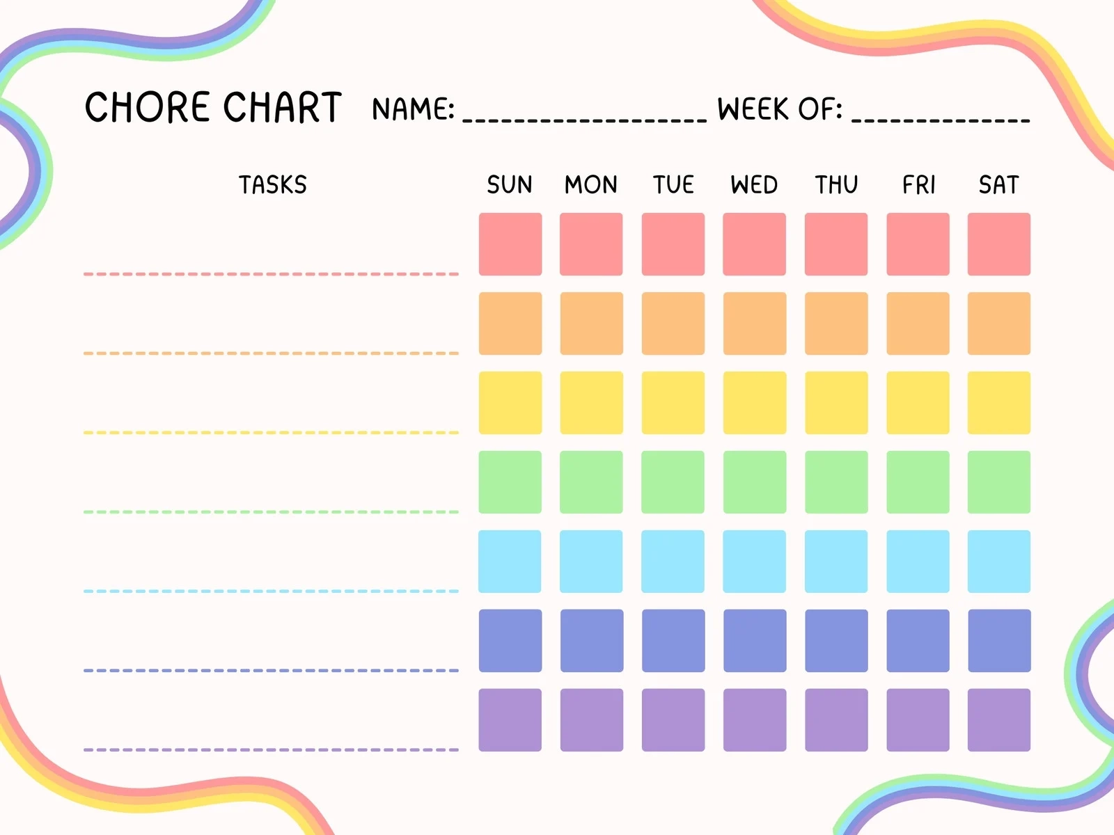 Printable Chore Charts To Do Done