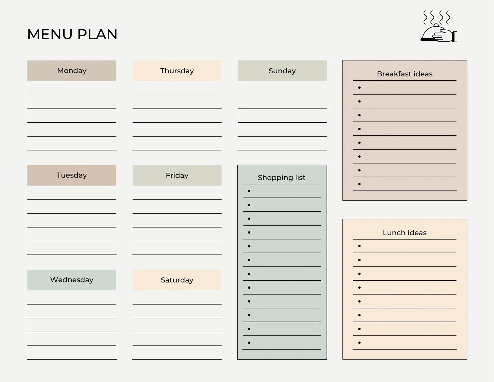Weekly Menu Planner Template Printable Free Weekly Menu Planner Template Printable Free
