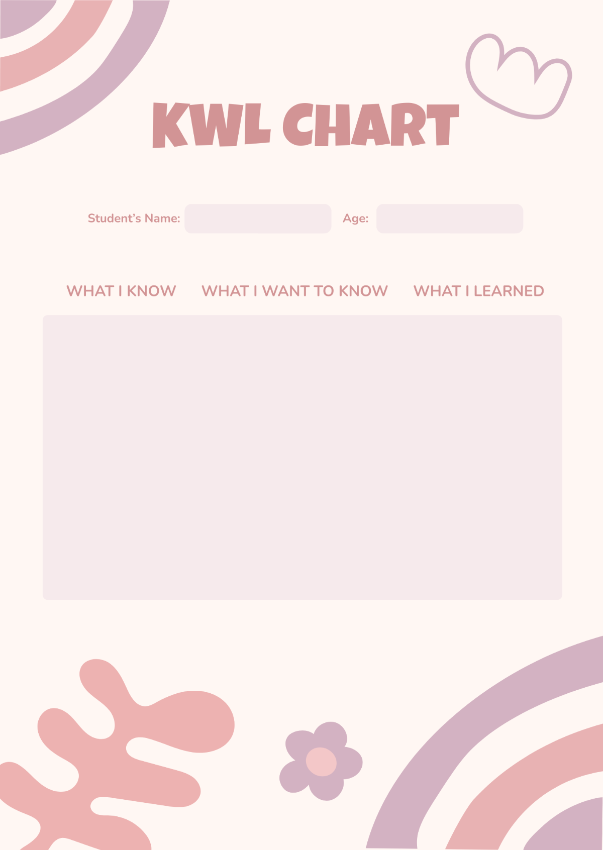 Free Cute KWL Chart Template To Edit Online Free Cute KWL Chart Template To Edit Online