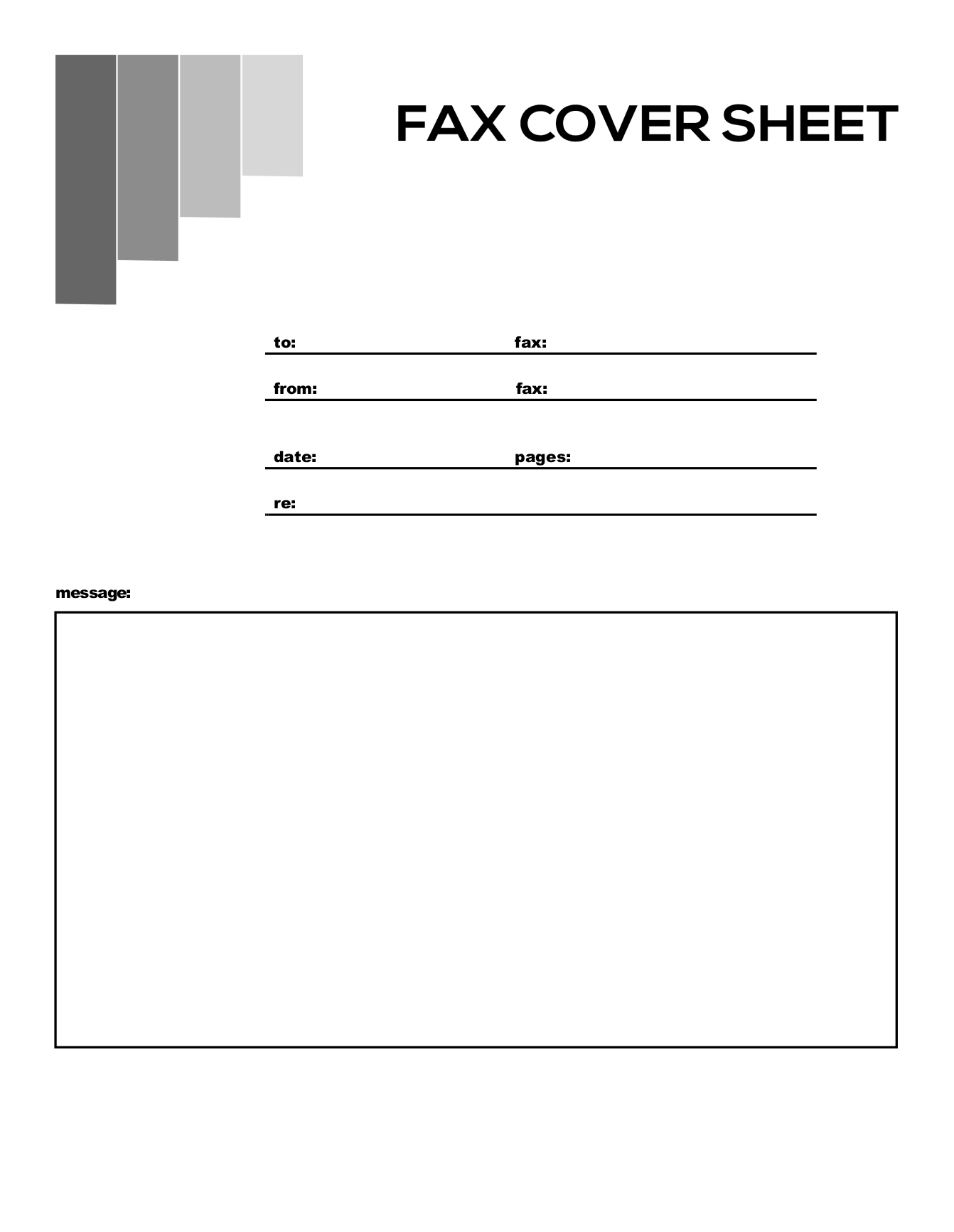 Printable Fax Header Sheet